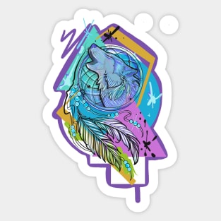 Wolf Dreamcatcher Sticker